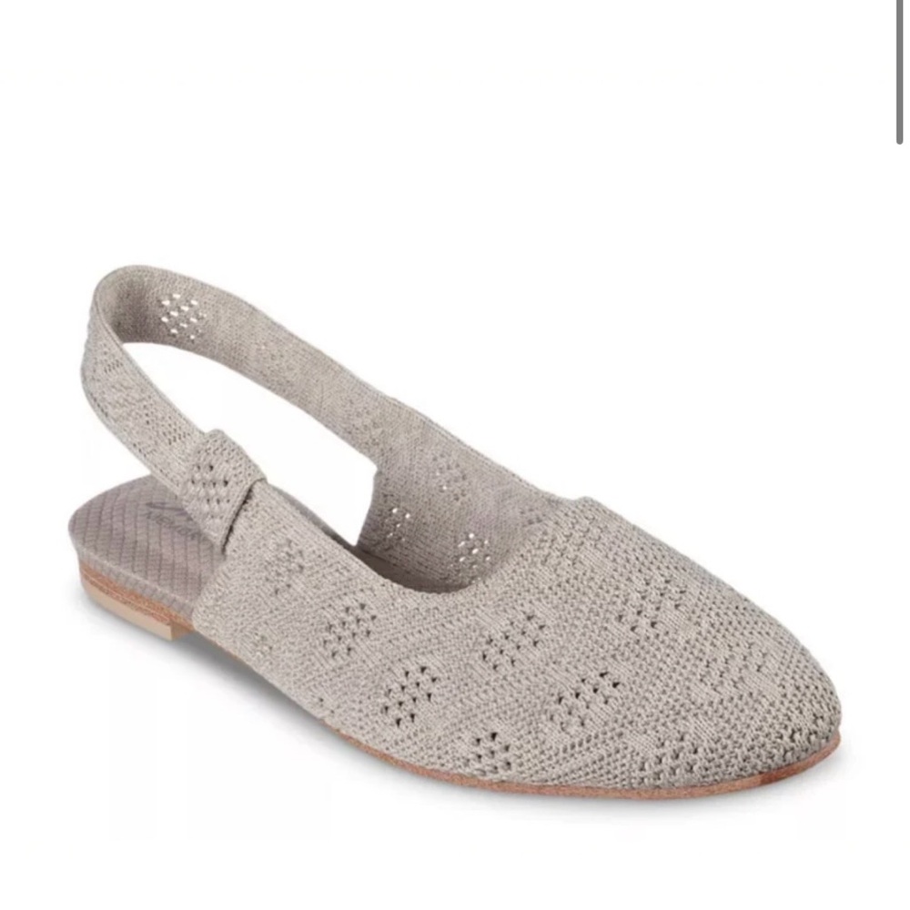 Skechers Cleo Snip sling back taupe flats 7 NEW